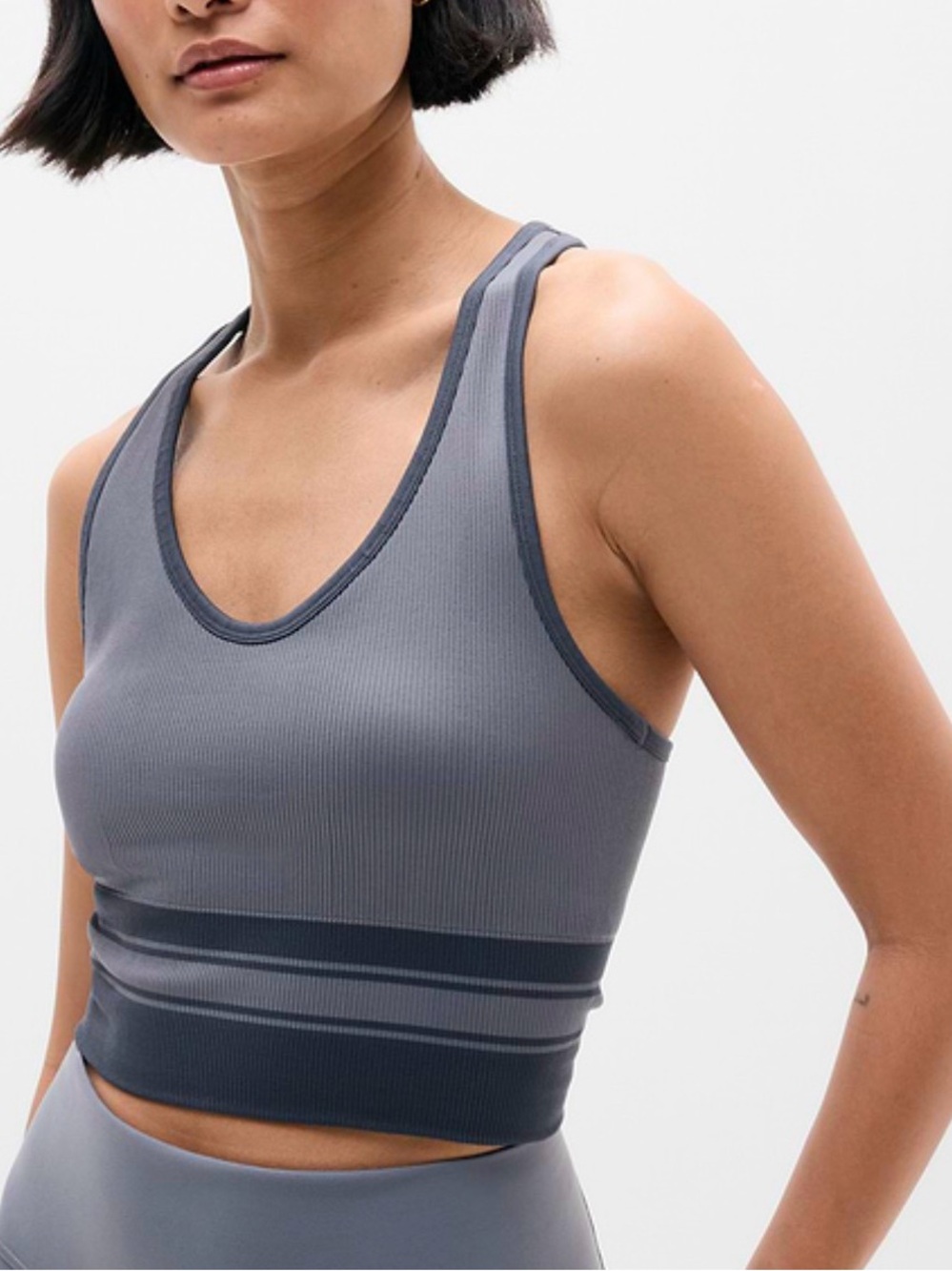Athleta Black Recharge seamless Racerback tank medium size